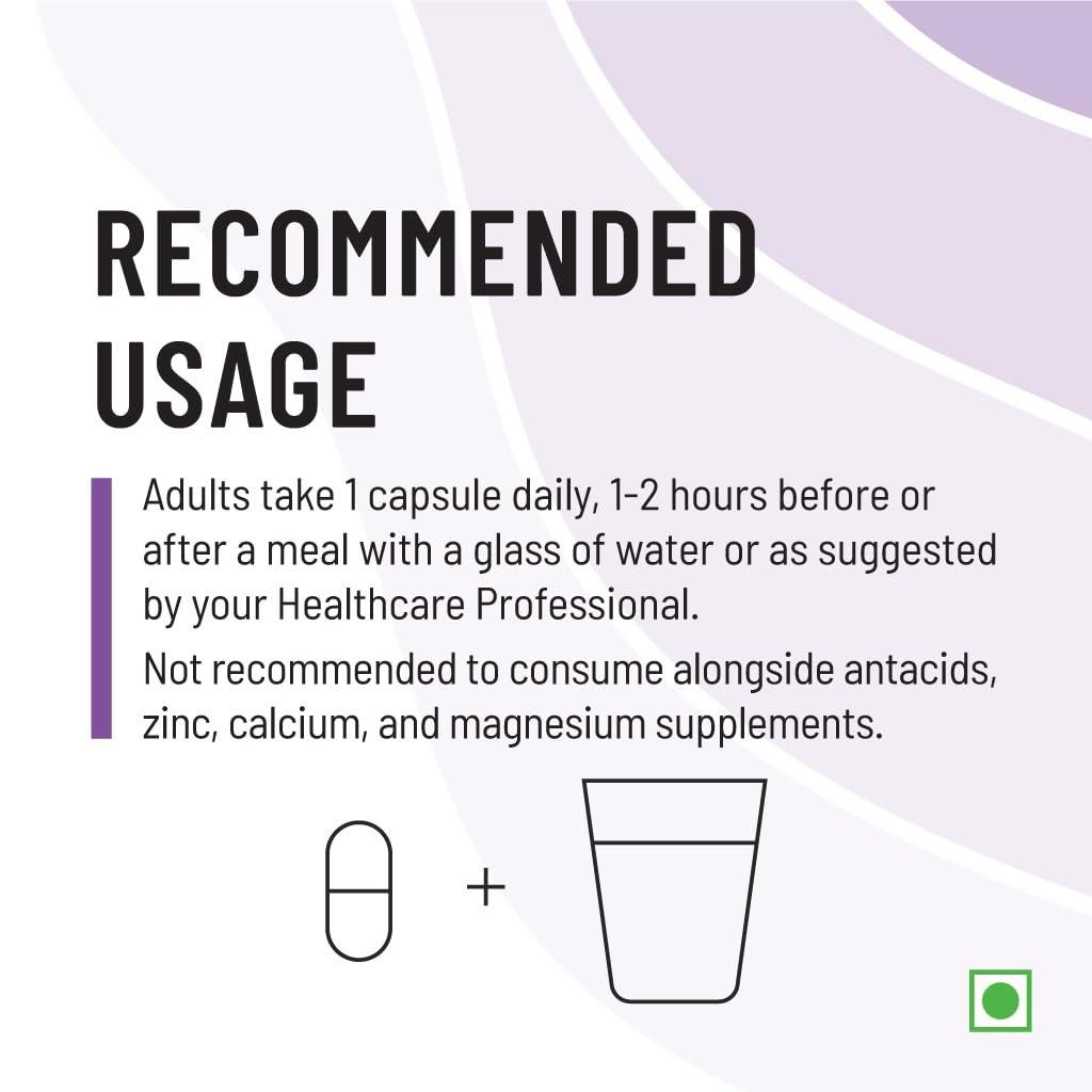 Unived Unived Women\'s Iron | Iron BisGlycinate Supplement for Women with Ferrous bisglycinate & Vitamin C for Optimal Absorption | Essential for Vegan & Veg Diets | Zinc Free | 60 Vegan Capsules