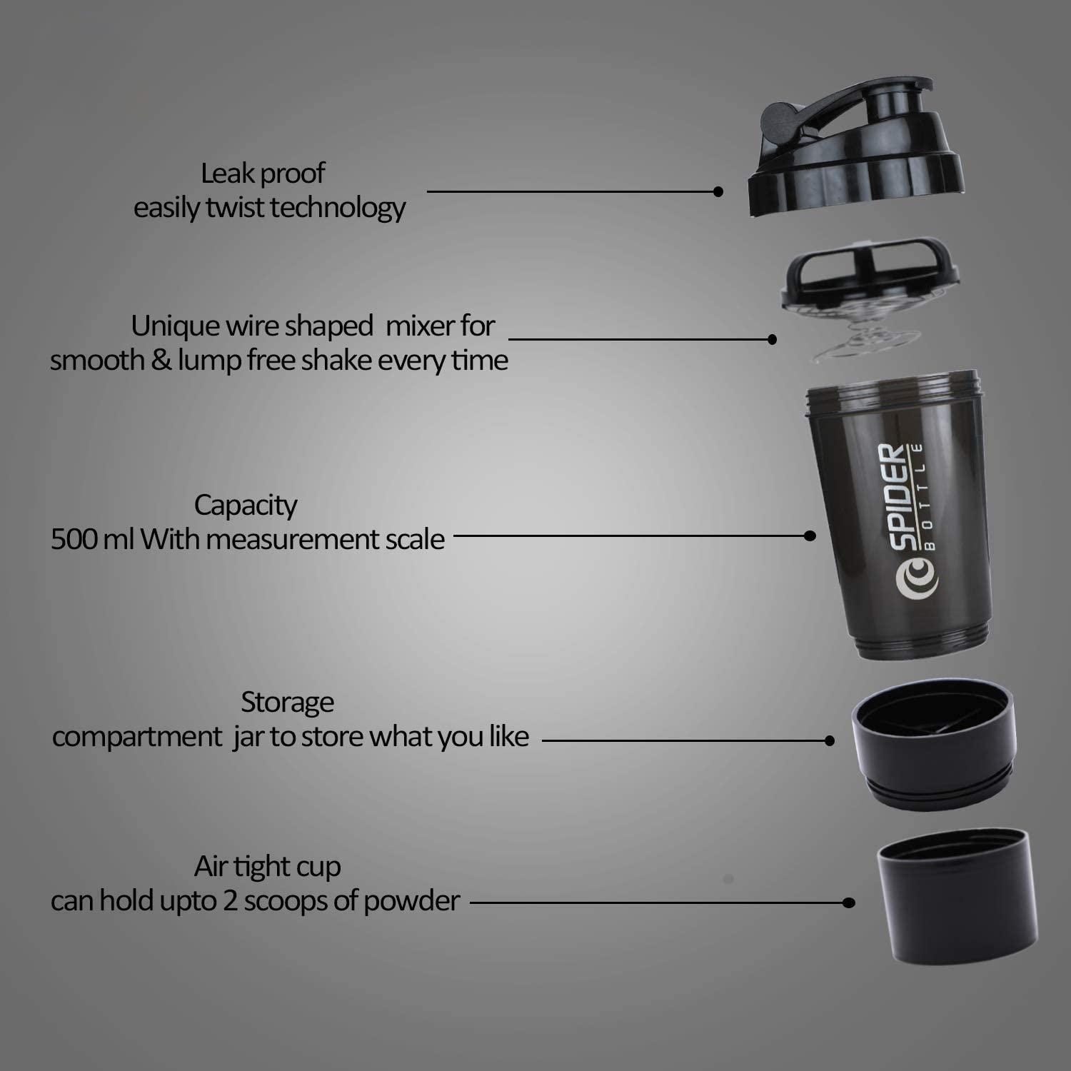 COOL INDIANS Shaker Bottle Protein Gym Shaker Bottle with Sipper Bottle for PRE-Workout|Sipper Bottle| Shaker Bottle| Gym Shaker| Sports Bottle| BPA-Free and 100% Leak-Proof Protein Shaker Bottle