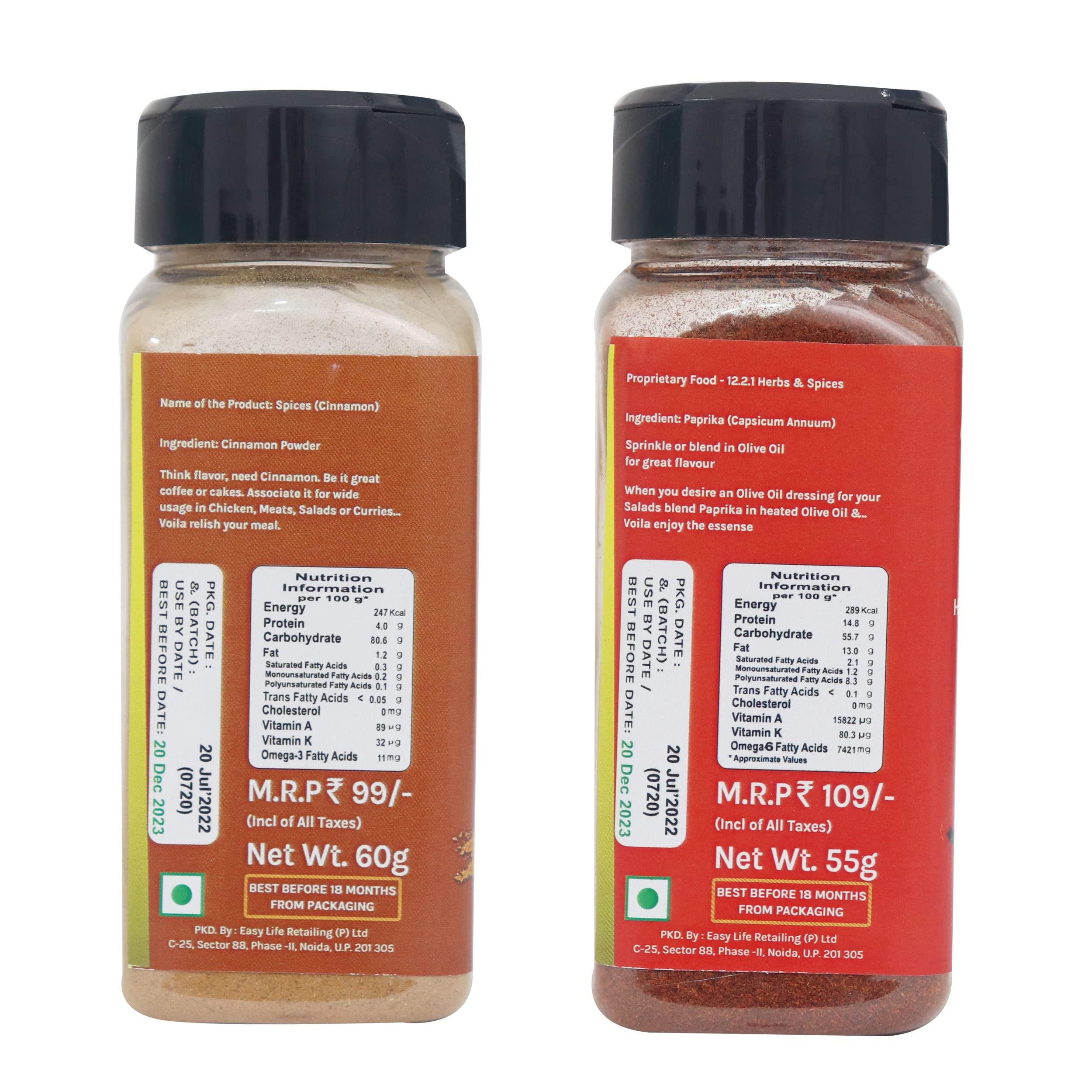 Easy Life Easy Life Cinnamon Powder 60g with Sweet Paprika 55g Combo