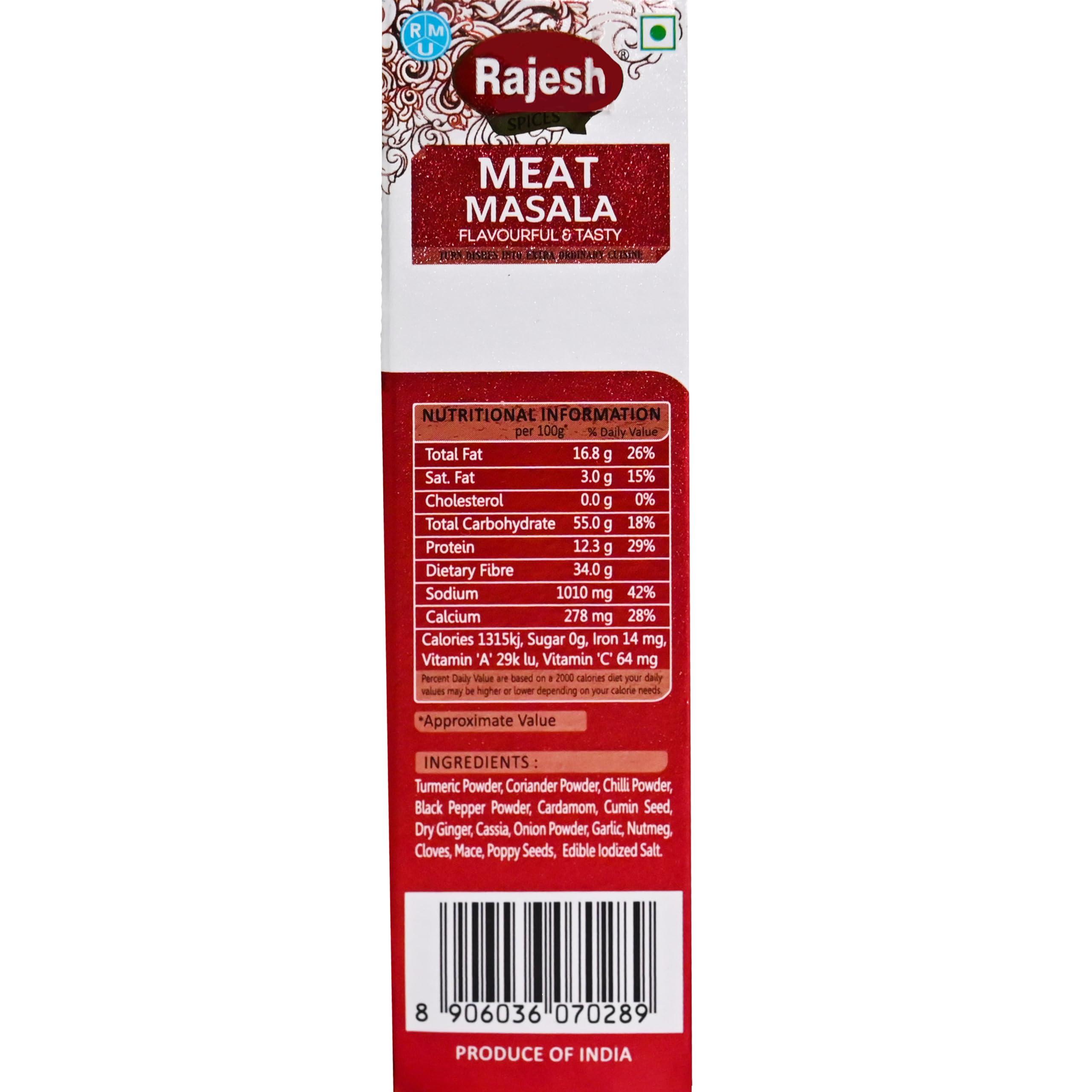 Rajesh Rajesh Meat Masala Powder | Spices with Natural Ingredients for Delicious Cooking - 50 Gram Each (Pack of 2)