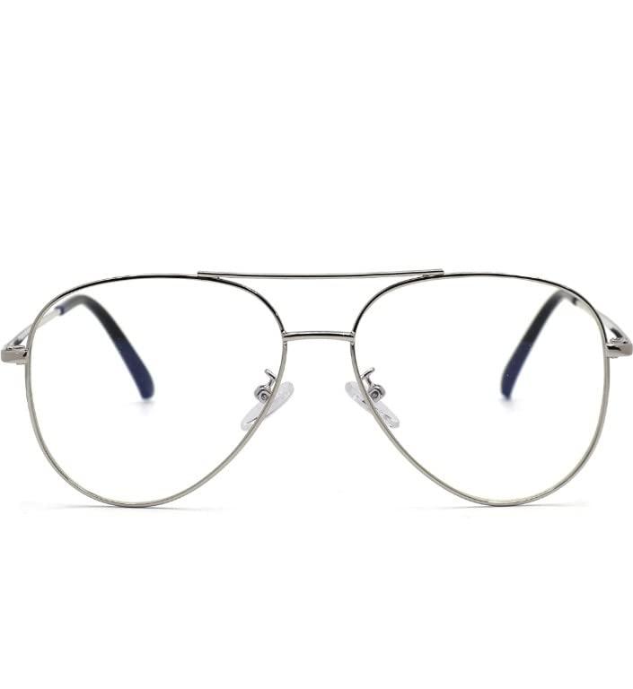 Zaveri Optic Zaveri Optic Bifocal Reading Glasses Photochromic Non Anti Glare For Men Women Power Available 1.00 1.25 1.50 1.75 2.00 2.25 2.50 2.75 3.00 Silver Avaitor (Distance plano/Reading+2.00)