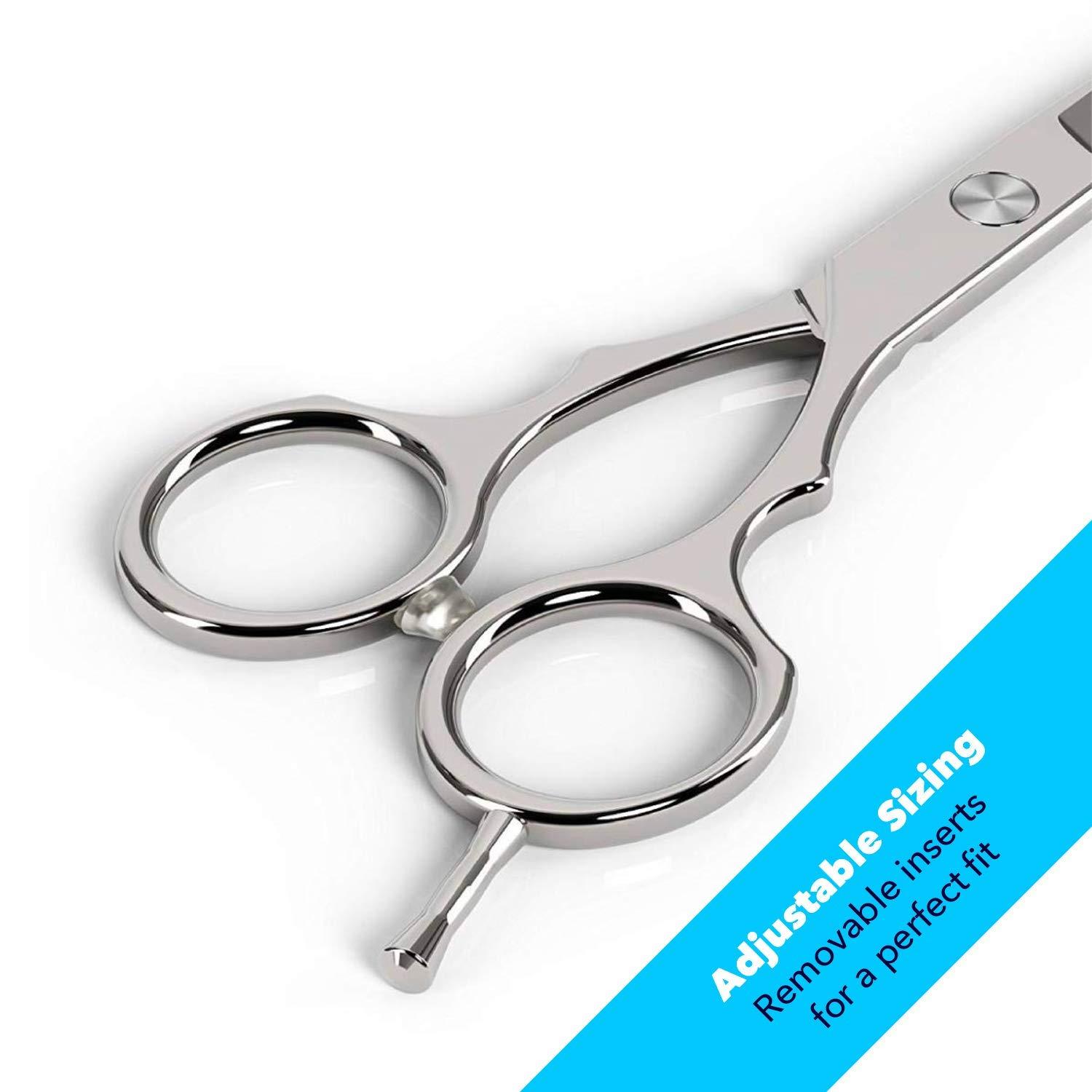 Equinox International Equinox Barber & Salon Styling Series Barber Hair Cutting Scissors/Shears 6.0\" Overall Length Detachable Finger Rest High Quality Stainless Steel