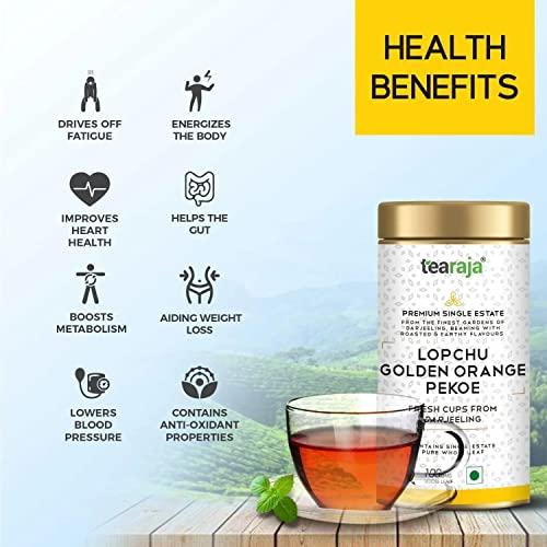 TeaRaja Tearaja Lopchu Golden Orange Pekoe Darjeeling Leaf Tea, 100g