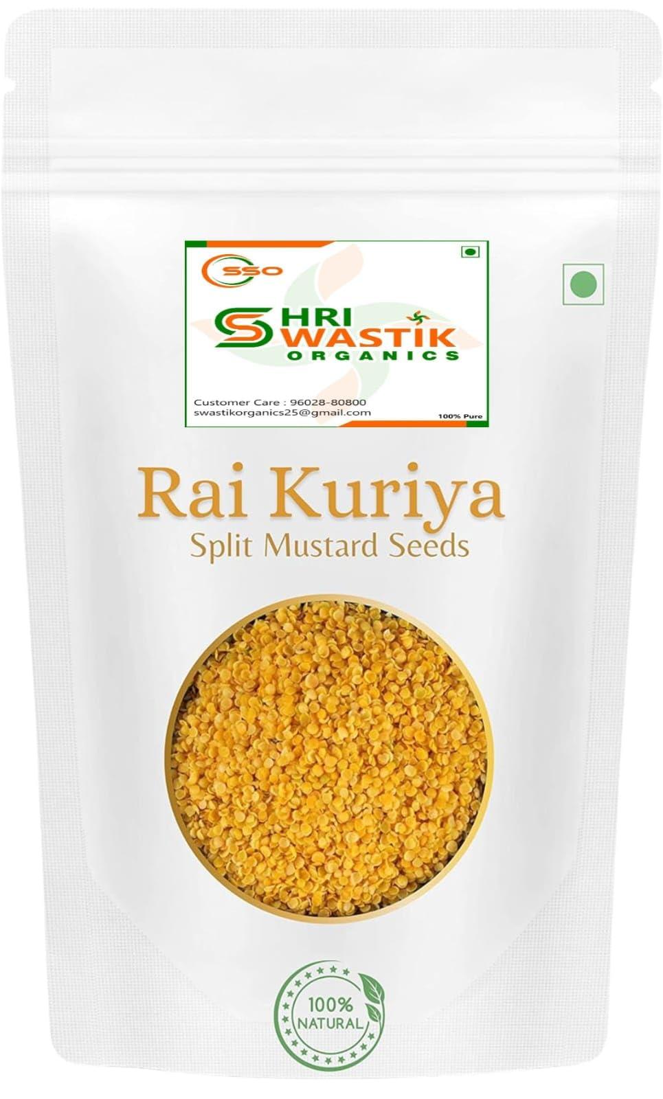 Shri Swastik Organics Shri Swastik Organics Natural Split Kernels Of Mustard | Rai Dal | Rai Kuria | Cracked Mustard Seeds For Pickle | Rai Ki Dal | Yellow Mustard | Sarson Seed (200 Gram)