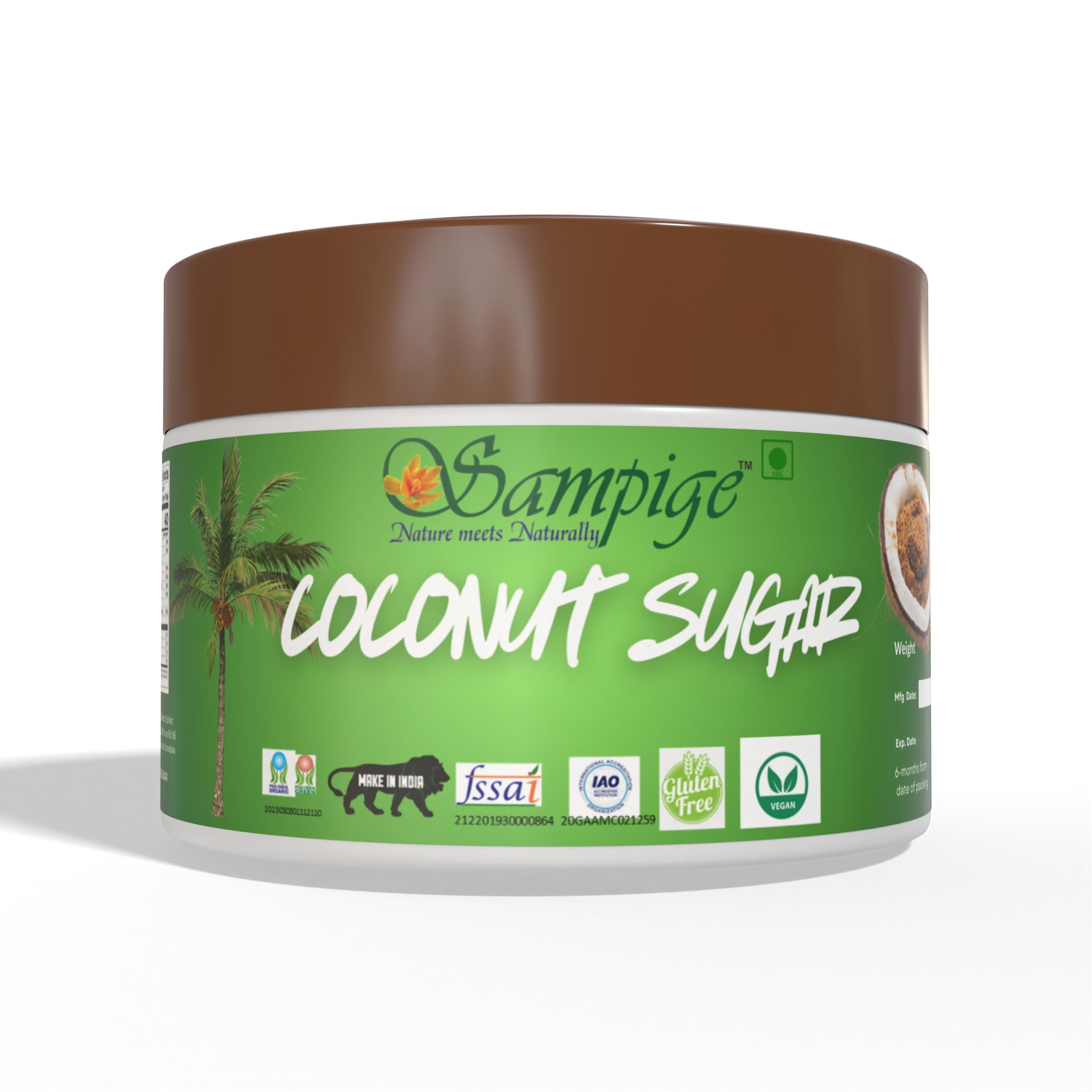 Sampige Sampige Unrefined Pure Coconut Sugar (1000 Grams) - 100% Pure Coconut Nectar All Natural also known as coconut palm sugar Coconut Jaggery Sugar Powder