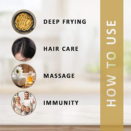 Tarodew Tarodew Wood Pressed Safflower Oil | Chemical Free | Kacchi Ghani Oil | Natural Cold Pressed Oil for Cooking (500 ml)