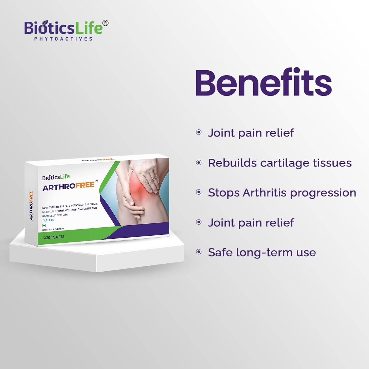 BIOTICSLIFE BIOTICSLIFE Arthrofree Tablets for Joint Pain. Pack of 30
