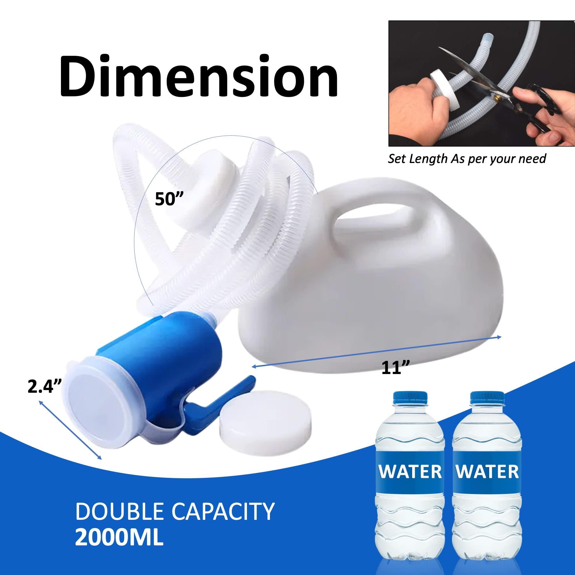 Carent Carent PeeWell Portable Urinal Kit for Men, Urine Collector with 65” Long Hosepipe, Designed for Bed Ridden Patients & Outdoor | White