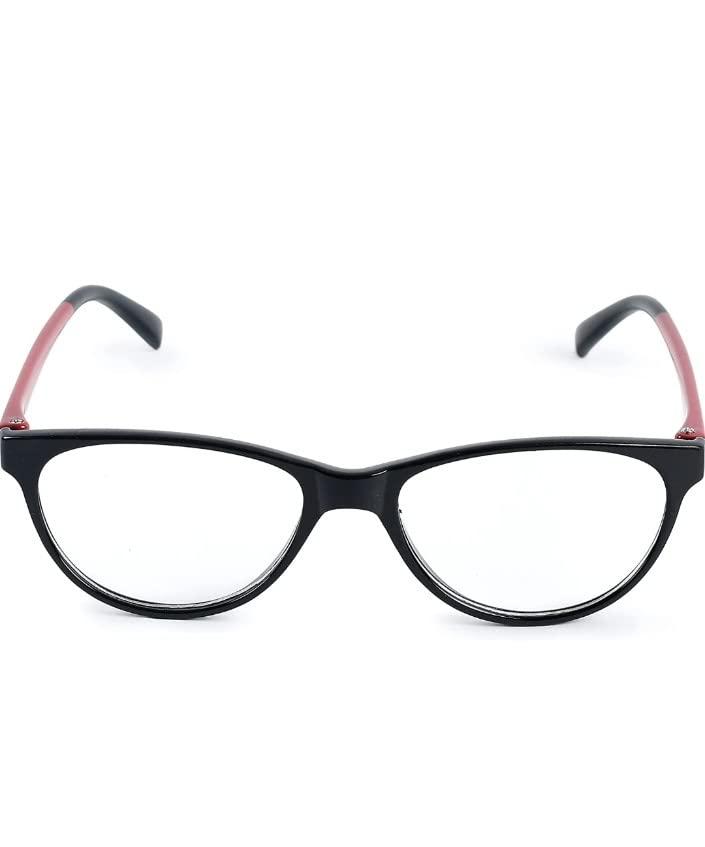 Zaveri Optic Zaveri Optic Reading Glasses Anti Glare Protection Power Available +0.50 To +4.00 Black Red Frame Size Medium For Men Women Only Near Vision Eyewear (+1.25)