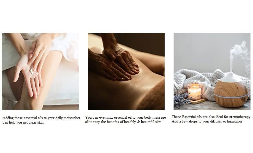 Yazurveda Yazurveda Aromas Essential Oil Pure, Natural | Lavender oil, (Nilgiri) Eucalyptus oil, Lemongrass oil, Orange oil, Rose oil, (Pack of 5)