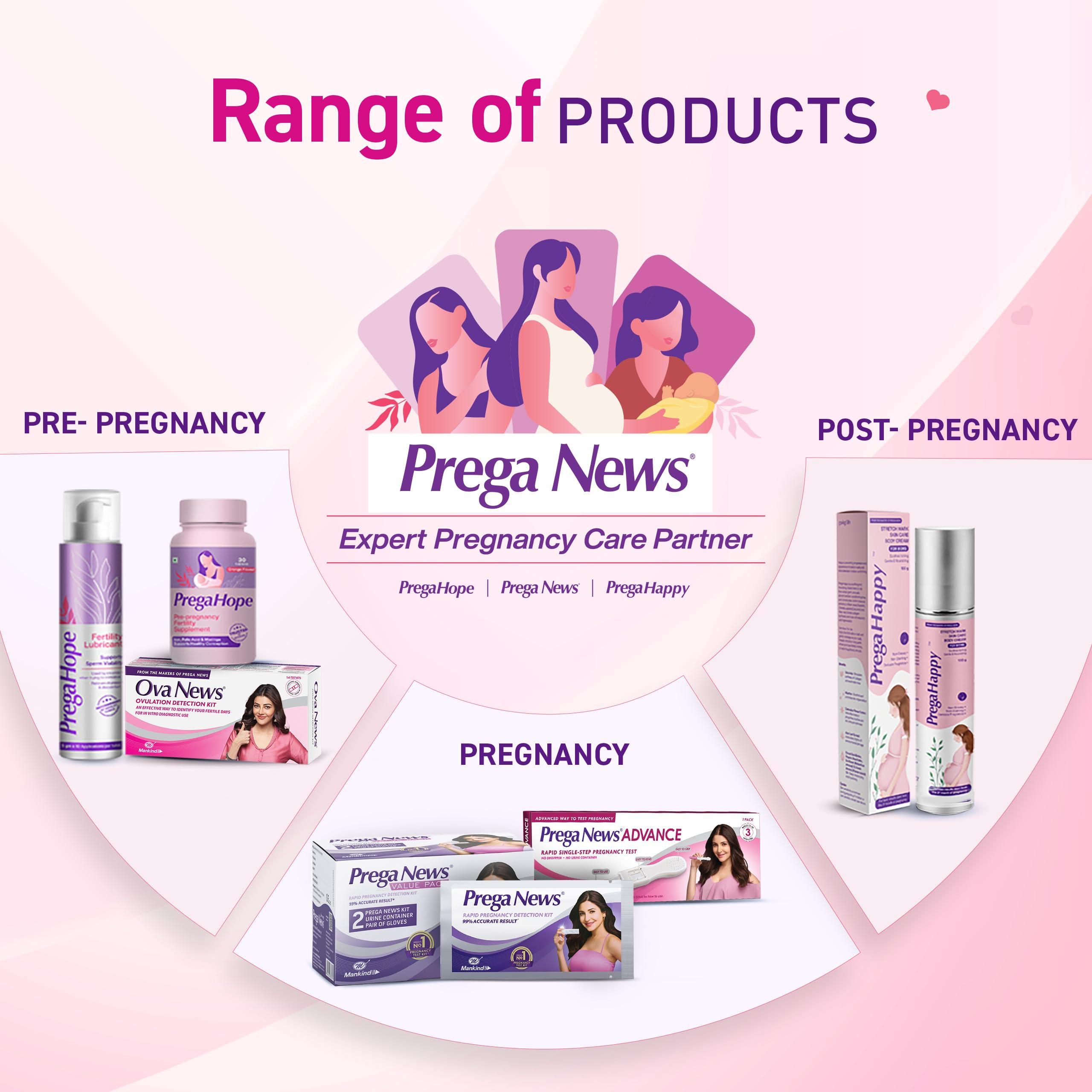 Prega News Prega News Advance, HCG Home Pregnancy Test, Midstream Urine Test Kit, One Step Pregnancy Test, Easy to Use, Accurate Result in Just 3 Minutes x Pack of 1 (2)