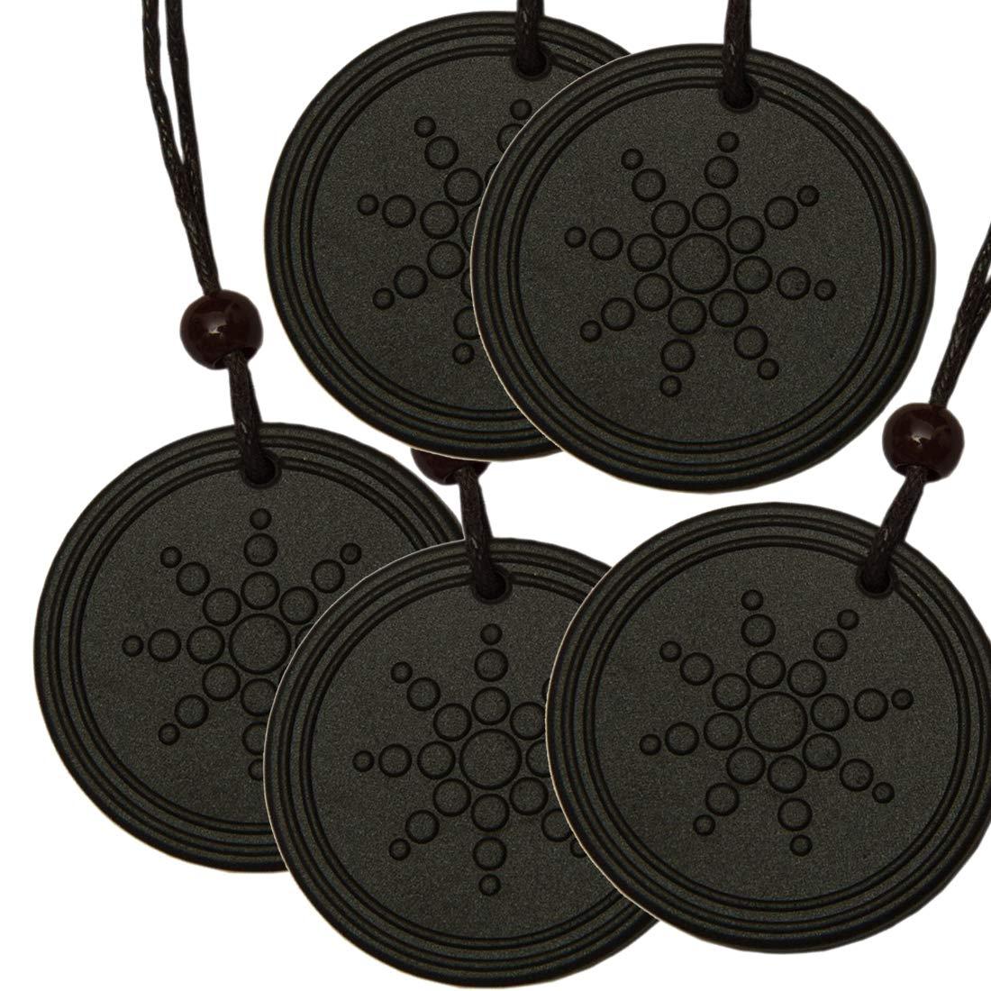 Nakabh Nakabh Black Scalar Energy Quantum Science Fusion Lava Stone Pendant for Men and Women (Pack of 5)