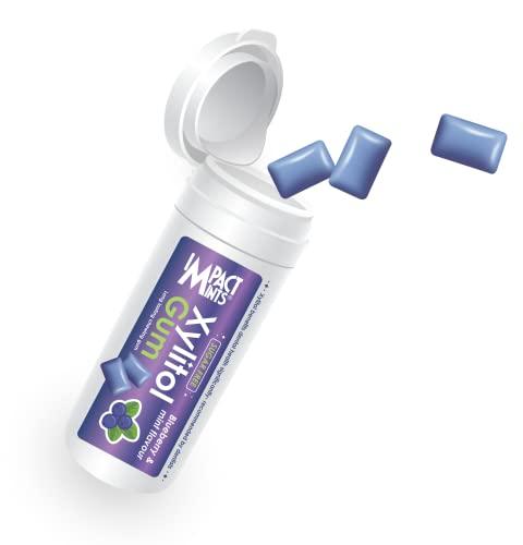 "IMPACTMINTS" Impact Mints Sugar free Xylitol Chewing Gum Blueberry & Mint Flavour 30g