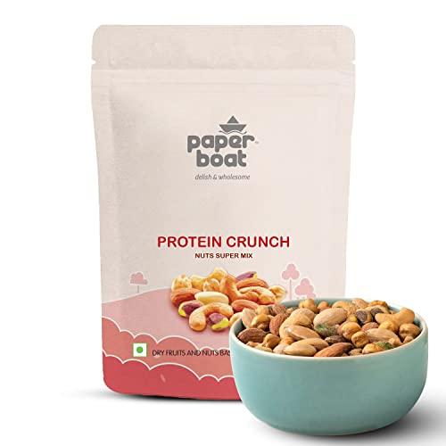 Paper Boat Paper Boat Protein Crunch, Premium Nuts SuperMix, Healthy Trail Mix Dry Fruits | Almonds I Cashews I Pistachio I Chickpeas | Dryfruit Pouch (200 gm)
