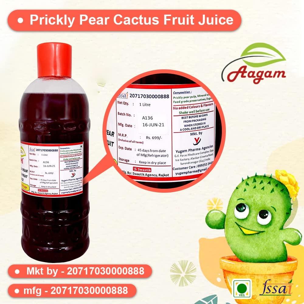 NEMI AAGAM Prickly Pear Cactus Fruit Juice Vitamin c with sugar free Findla Juice Natural juice With Hemoglobin Booster Healthy Juice(1000ml+)