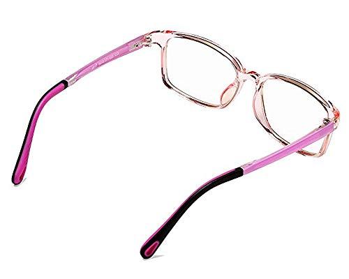 FOURCHEN FOURCHEN Anti Blue Light Glasses for Kids Computer Glasses,UV Protection Eyeglasses for Kids Blue Light Blocking Glasses, Video Gaming Glasses for Children (Clear Pink)