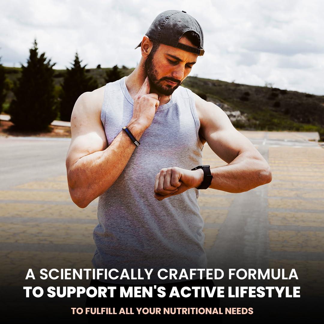 Naturyz NATURYZ MEN\'S SPORT Specialized Daily Multivitamin for Men with Highest 55 Nutrients (Vitamins, Minerals, Aminos, Enzymes, Antioxidants, Herbal Extracts ) and 13 Performance Blends for Muscle growth, Energy, Strength & Immunity - 60 Tablets(Pack of