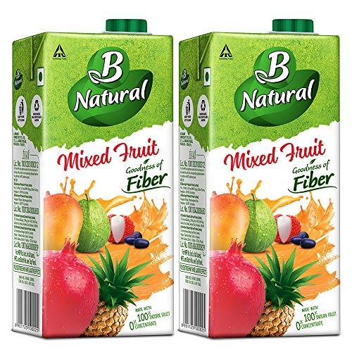 B Natural B Natural Mixed Fruit Juice, 1L (Pack of 2) + B Natural Mango Juice 1L, (Pack of 2)