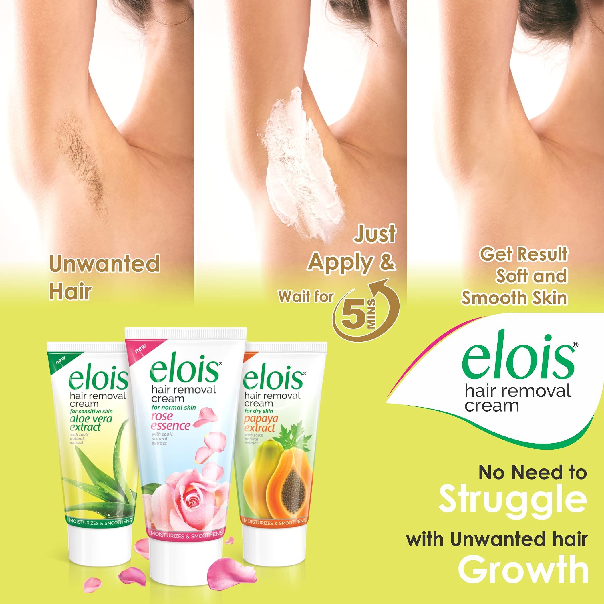 elois Elois Hair Removal Cream for Women With Aleo Vera Extract, Sensitive Skin(100g) 2x Longer Lasting Smoothness than Razors (Pack of 2)