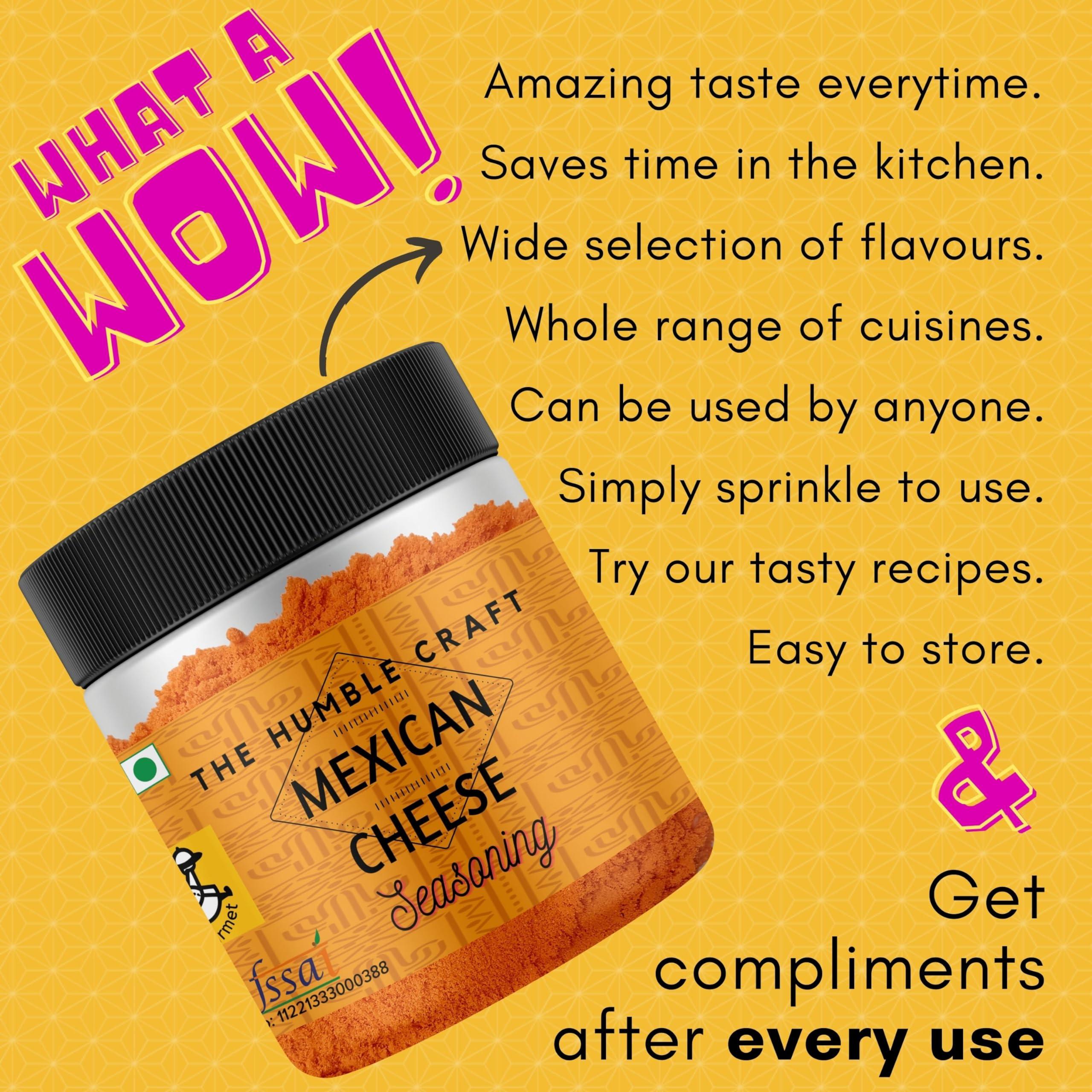 The Spice Rack The Humble Craft Mexican Cheese Seasoning Powder - Popcorn, Fajita, Fries, Taco, Tacos, Nachos, Tortillas, Burrito, Enchilada - 100Gms