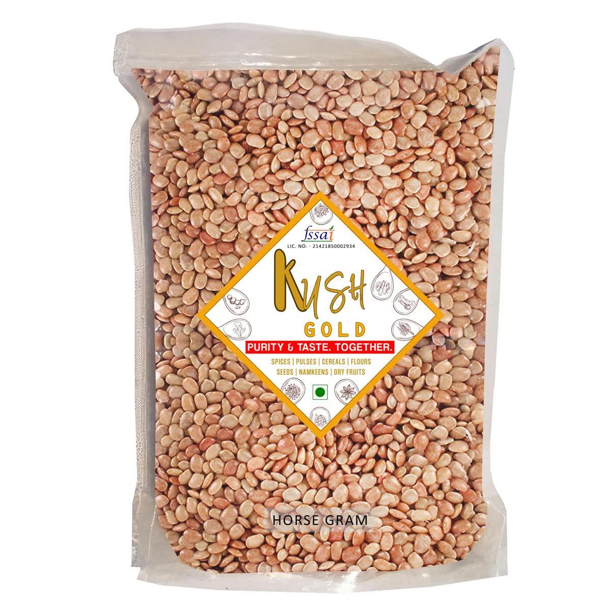Kush Gold Kush Gold White Horse Gram Seeds/Kulthi Dal/Kollu/Kulith/Ulavalu (500g Pack)