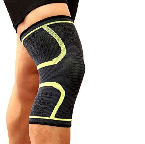 Aolikes 2PCS/Pair (Black) Fitness Knee Support Braces Elastic Nylon Sport Compression Knee Pad Sleeve 35-41cm