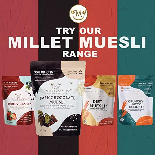 Millet Mantra Millet Mantra Dark Chocolate, Dry Fruits High Protein Muesli Sugar Free Muesli, Muesli Fruit And Nuts | Dark Chocolates, Almonds, Black Raisins Seedless | Muesli Sugar Free , 1