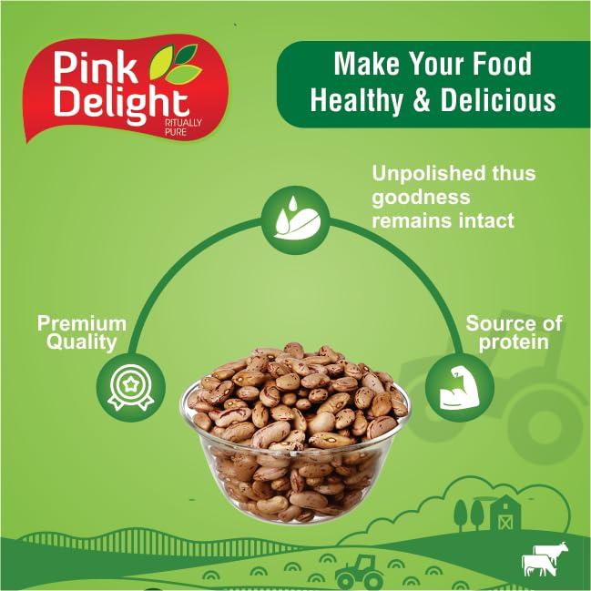 Pink Delight Pink Delight Premium Rajma Chitra (Pink Rajma) | Kidney Beans | Gluten Free | 100% Dry and Unpolished | 1 Kg Pack