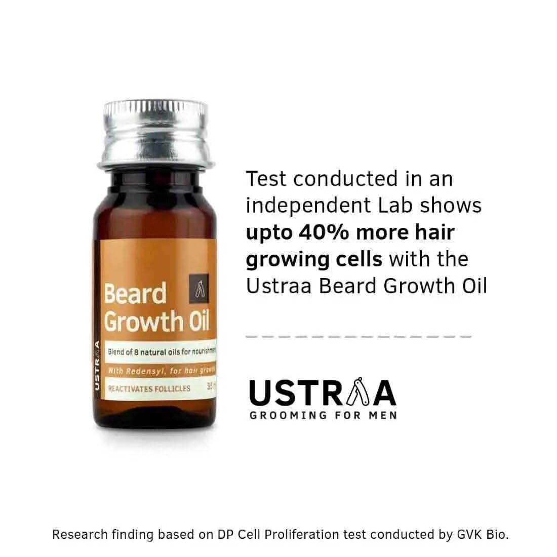 Ustraa Ustraa Beard Growth Oil - 35ml - More Beard Growth, With Redensyl, 8 Natural Oils including Jojoba Oil, Vitamin E, Nourishment & Strengthening, No Harmful Chemicals
