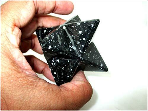 Jet International Jet Snowflake Obsidian Merkaba 2 inch Large Star Healing Spiritual Divine India A++ Crystal Therapy Geometry IMAGE IS JUST A REFERENCE