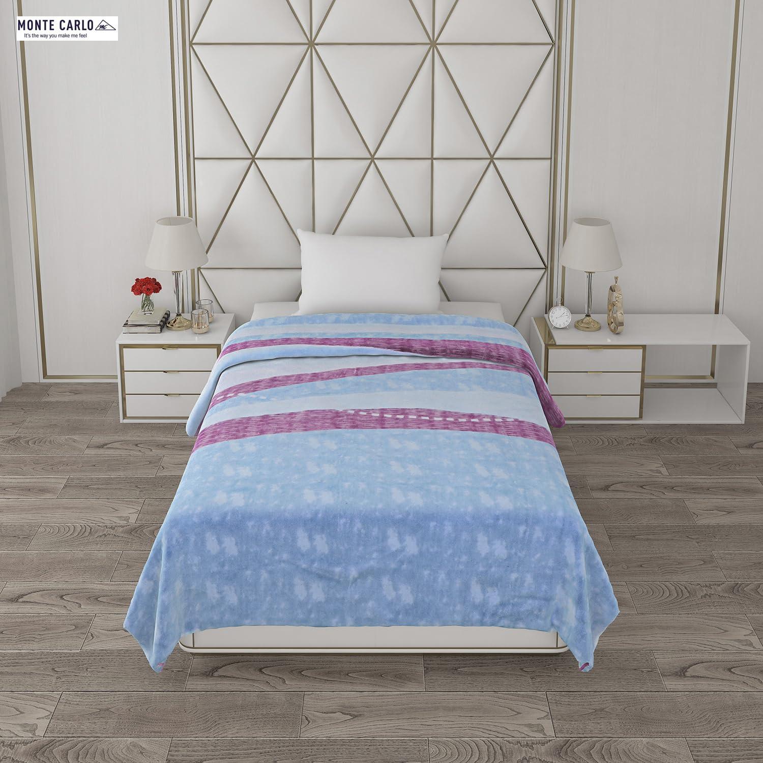 Monte Carlo Monte Carlo Relation (575 GSM) Luxury 1 Ply Single Bed Blanket for Mild Winter Size (1.50 m x 2.20 m) 1.9 KG