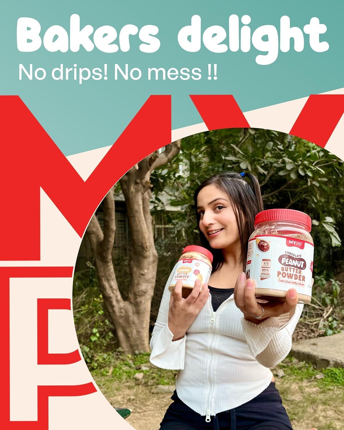 MYPB MYPB Chocolate Peanut Butter Powder High-Protein 54G|Double In Quantity With Water/Milk Mix, Preservative Oils-Free Soy-Free, Cholesterol-Free, For Spreads, Shakes, Baking|Gluten-Free, Vegan, 230Gm