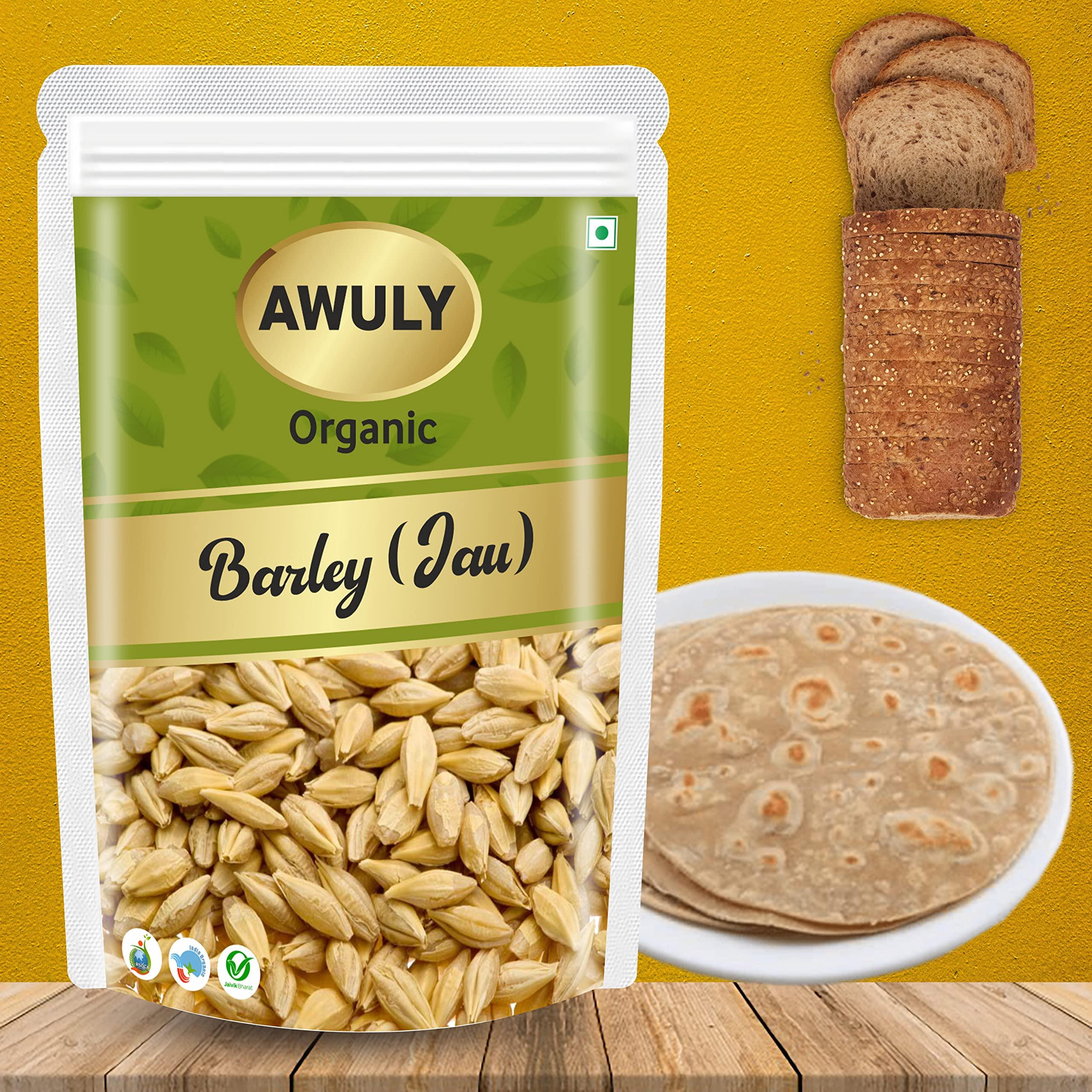 AWULY AWULY Organic Whole Grain Raw Pearl Barley Seed For Planting or Sprouting | Jo, Jau Sabut| -Non-GMO,Barley Flour - Rich in Fiber, Protein, and Nutrients (2kgs)