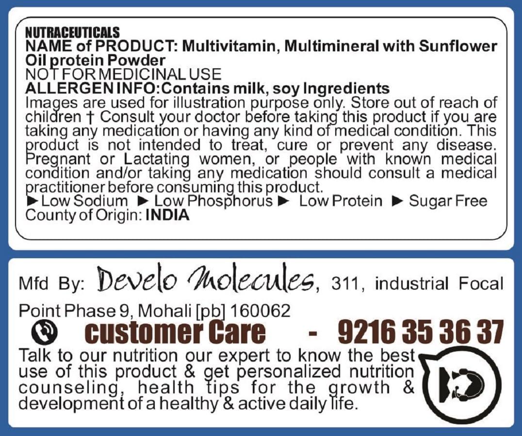 DEVELO Develo Kidney Health (Pre dialysis) Protein Powder for Better Renal Health & Function - 500 g Kesar Badam