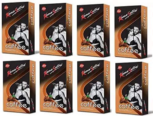 KamaSutra KamaSutra Ks Condom - Coffee Flavor - 10 Pcs X 8 = 80 Pcs Condom (Pack of 8, 1S)