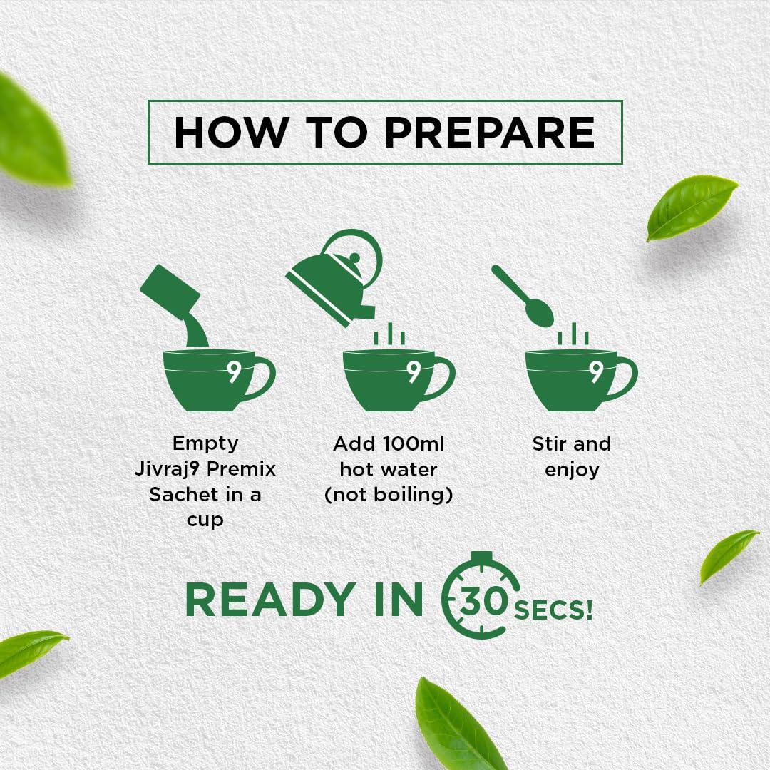 Jivraj 9 Jivraj 9 Combo Pack of Instant Tea Premix, Masala Instant Tea Premix (Pack of 3) & Cardamom Instant Tea Premix (Pack of 1), 10 Sachets Each, Pack 4