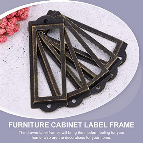 TOPBATHY TOPBATHY 24pcs Copper Metal Card Holder Drawer Pull Drawer Tag Label Holders Label Frame Card Pull Handles for Office Library File Cabinet Accessories