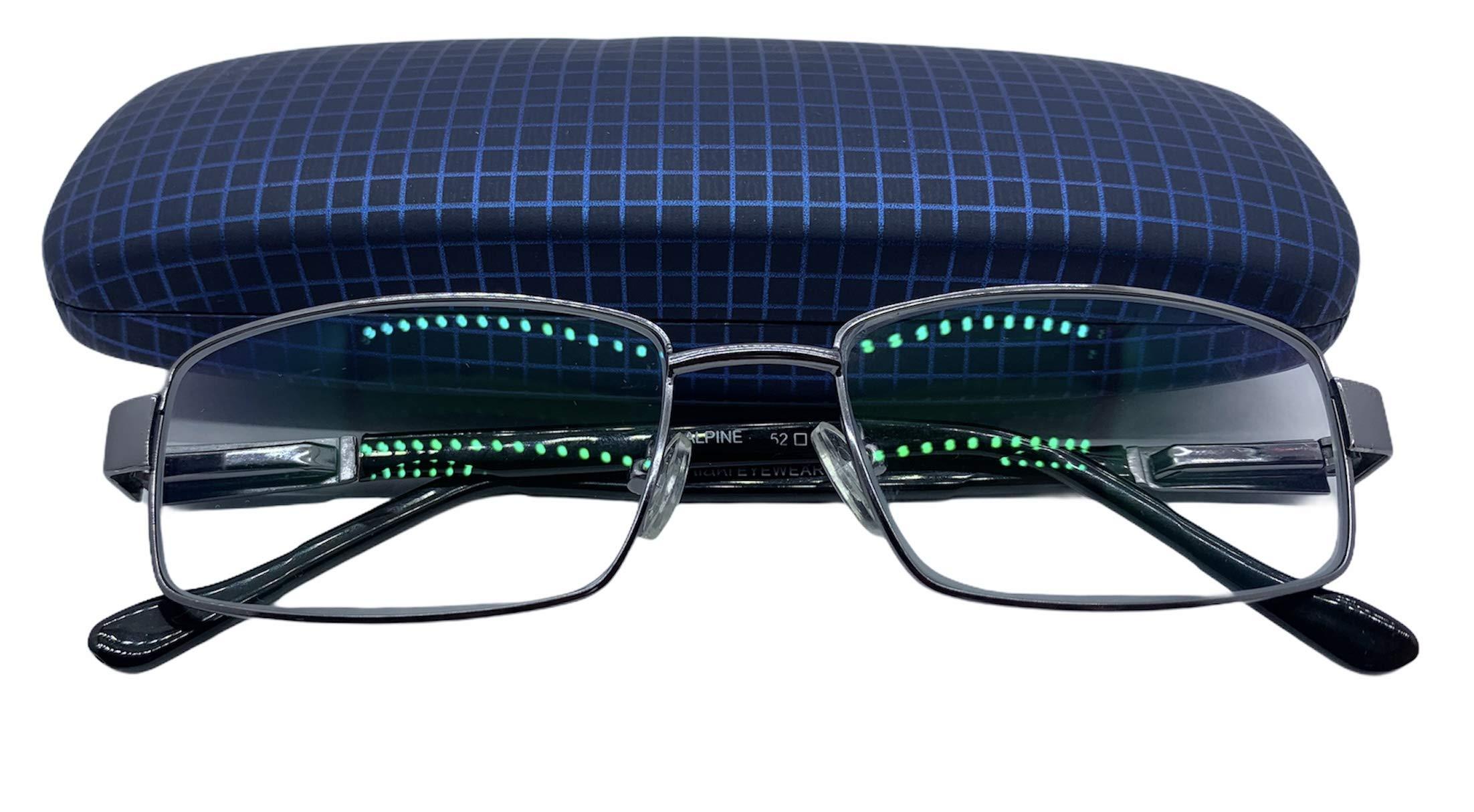 Generic Bifocal reading glasses With Antiglare Coating (Distance Zero Power and Near with +1.00 to +3.00) Bifocal Type (Round) Full frame (size =52 mm) (Gunmetal, 3.00)