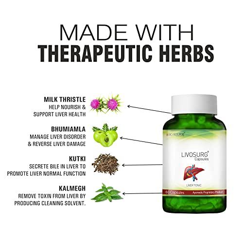 BIO RESURGE LIFE Bio Resurge Liver Detox Milk Thristle tablet for men & Women | Liver Support Ayurvedic Medicine | Fatty liver (Capsule)