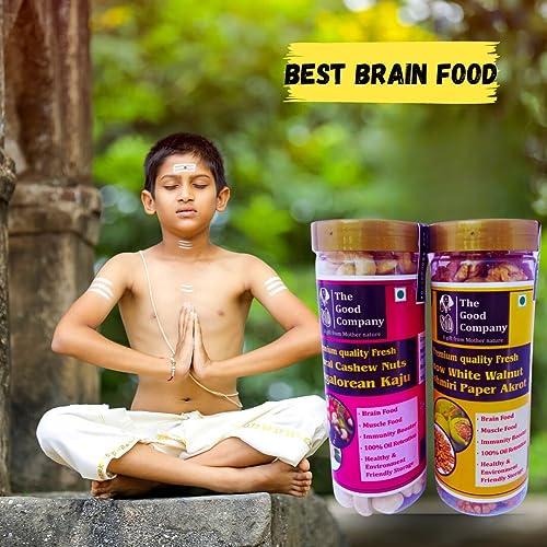 THE GOOD COMPANY Jammu Tawi Express WORLD FAMOUS KASHMIRI PAPER AKROT Giri & MANGALOREAN KAJU Combo Pack | Walnut Kernels & Cashews| 430gm | Pure Without Shell Walnut Kernels | Raw Akhroth Giri Dry fruit combo Pack|