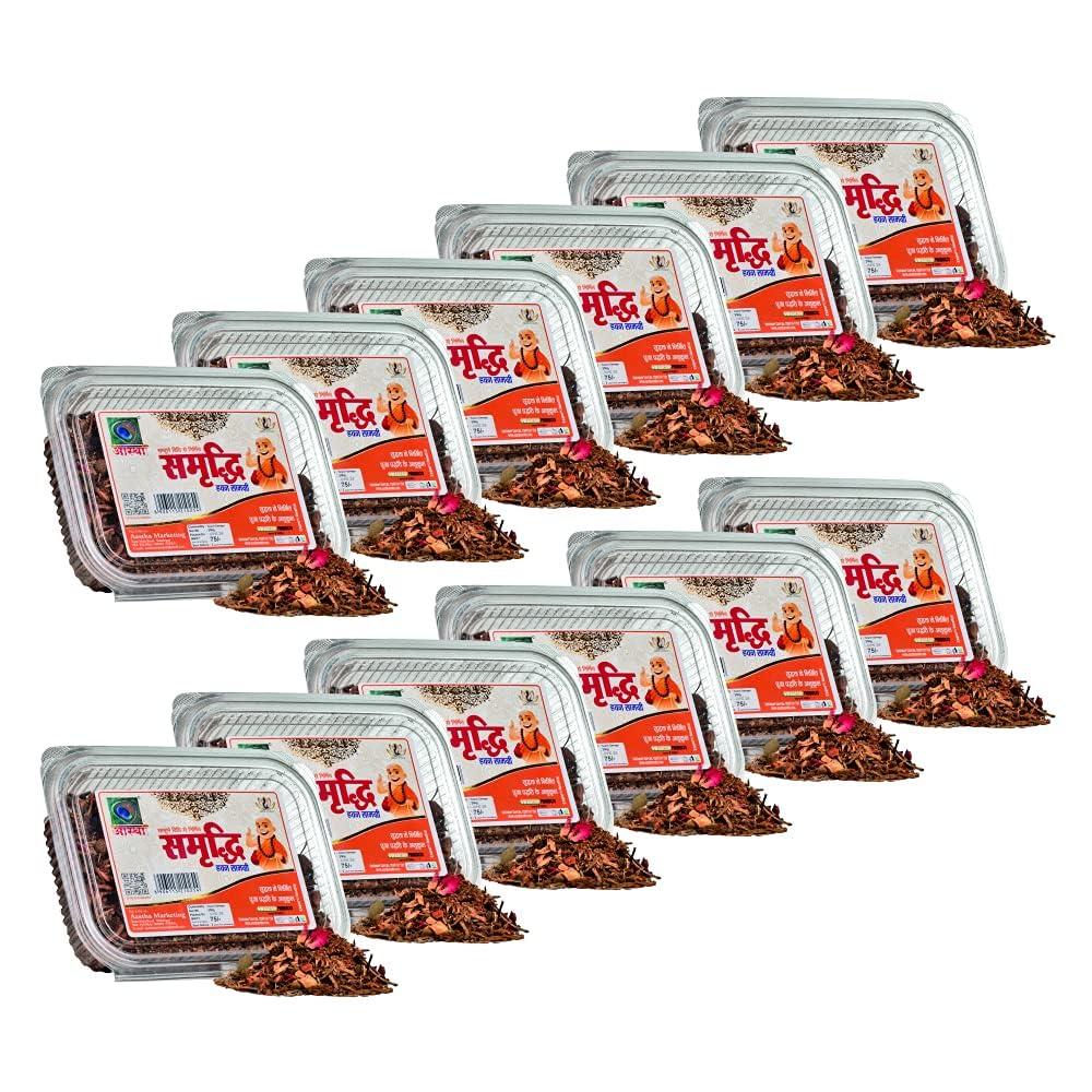Aastha Aastha Samruddhi Havan Samagri Combo (Pack of 12) | Made with all natural herbs and 100% pure ingredients | Pure Vedic Pujan Samagri Made with 100% Purity