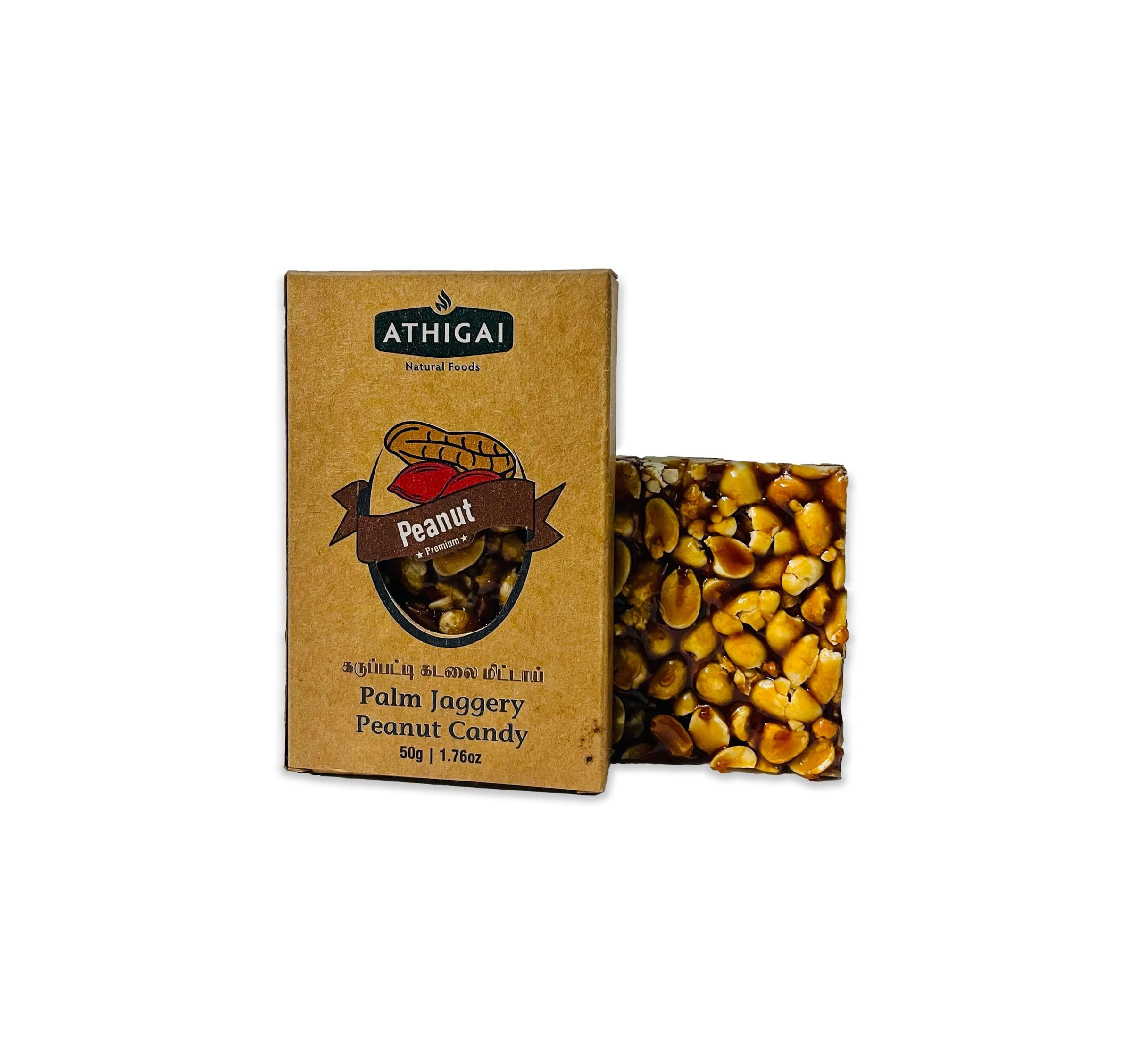 Athigai Natural Foods Karuppatti Kadalai Mittai - 50 G Pack of 5