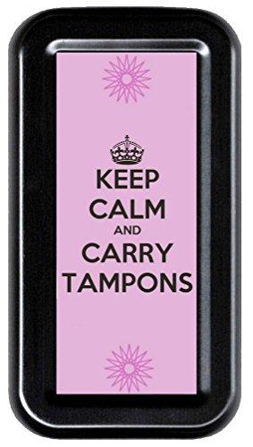 Coastal Colors Keep Calm and Carry Tampons Funny Retro Tampon Case