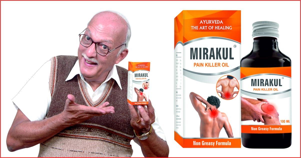MIRAKUL Mirakul Pain Killer Oil for quick relief from Joints Pain, Ayurvedic Oil (100ml Pack of 5)