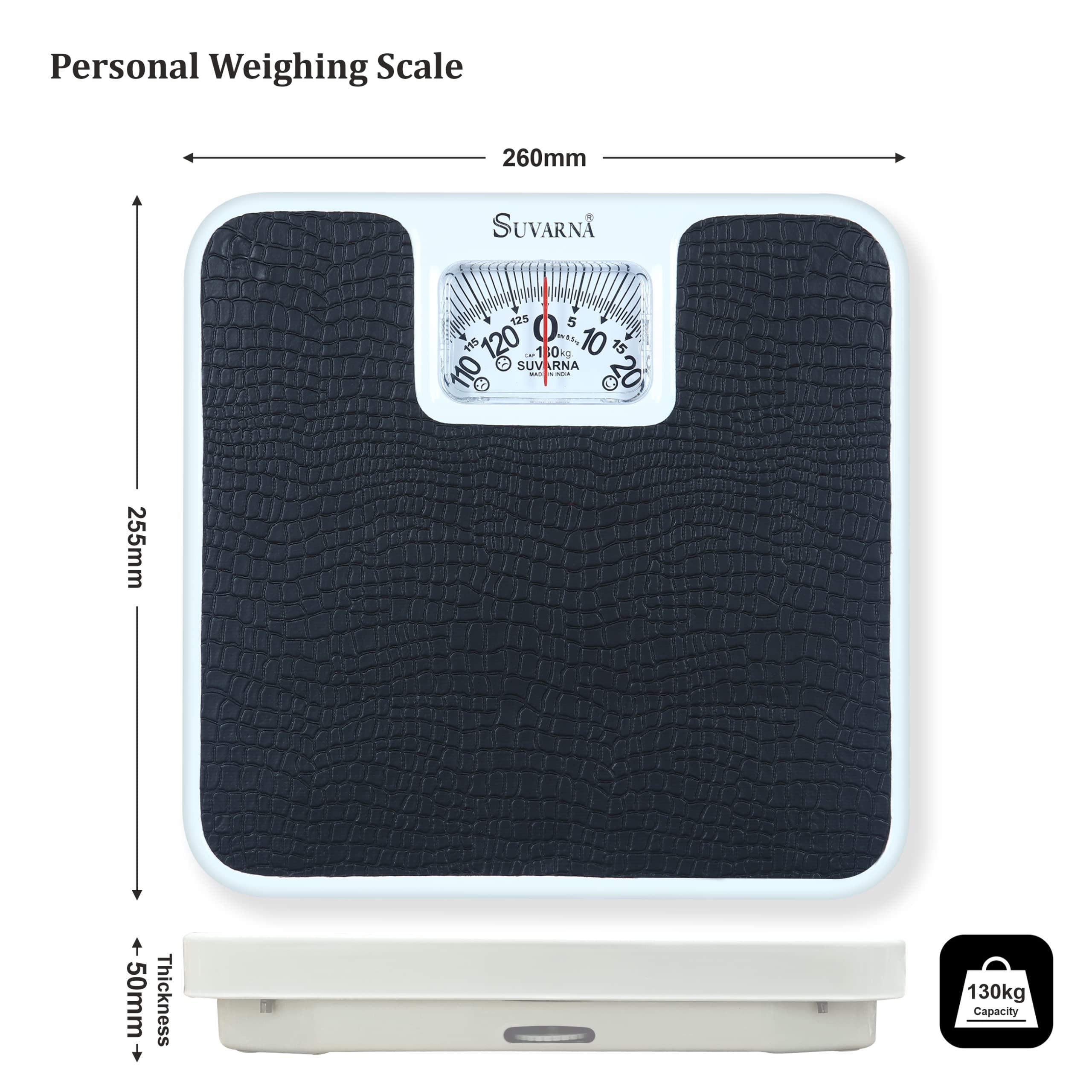 Suvarna SUVARNA Body Weight Machine - Analog Mechinical Body Weight Scale | Anti Skid Fitness Weighing Scale| 150 KG Limit | 1 Year Warranty | Model 9011-150 Elegant - Sea Green