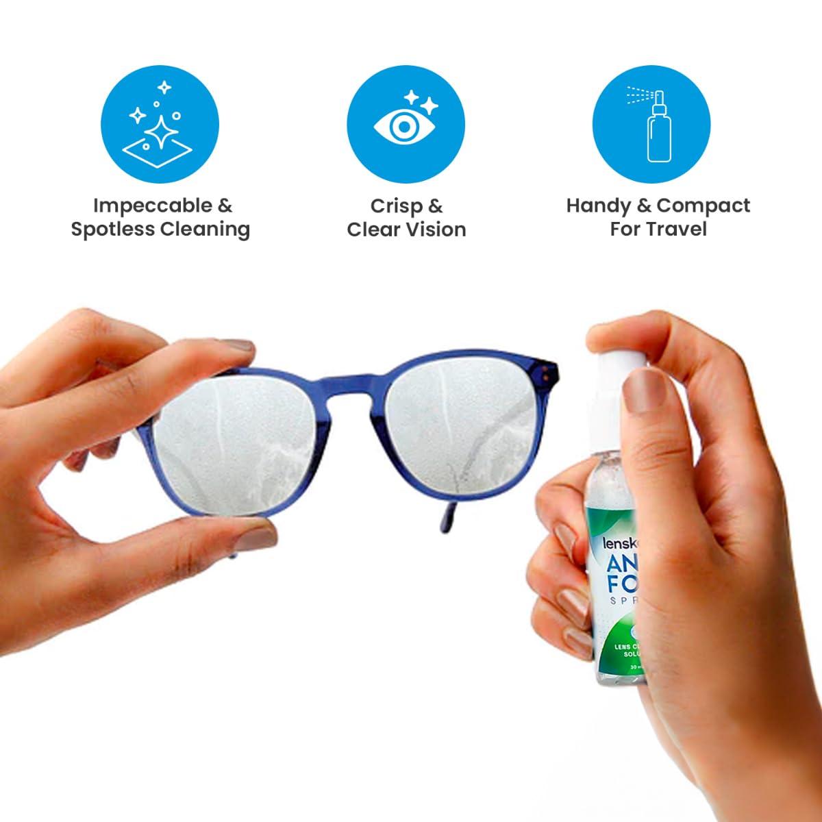 AQUALENS CONTACT LENSES AQUALENS CONTACT LENSES Lenskart Anti-Fog Spray(Lens Cleaning Solution)-30 Ml & Aqualens Spectacle Lens Cleaner 100 Ml Pack Combo