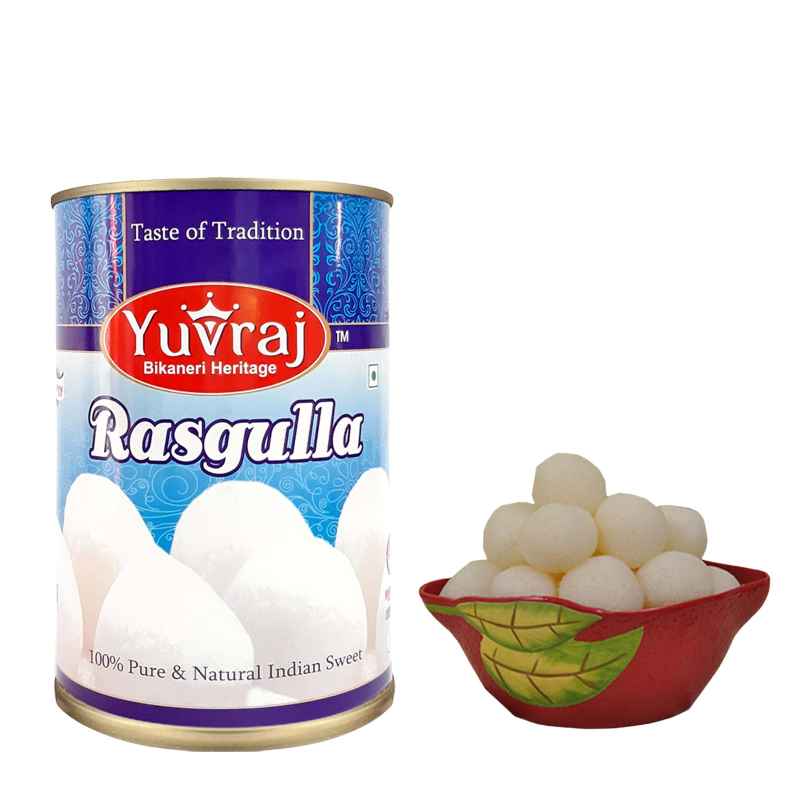 Yuvraj Food Product Yuvraj Food Product Rasgulla (Rasogoola) Bikaneri Sweets diwali Festival combo Pack of 2 (1 kg X 2) tin gift pack