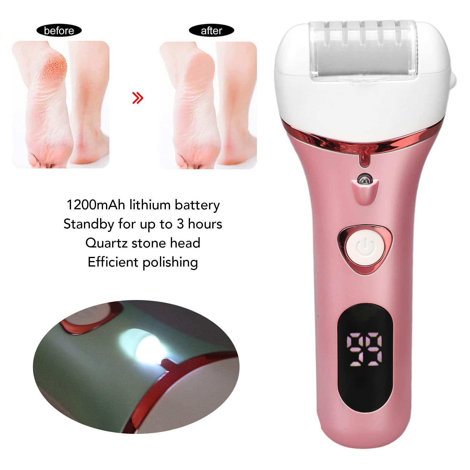 BUCS Electronic Foot File, Pedicure Foot Grinder Callus Removal Rechargeable for Beauty Salon (Pink)