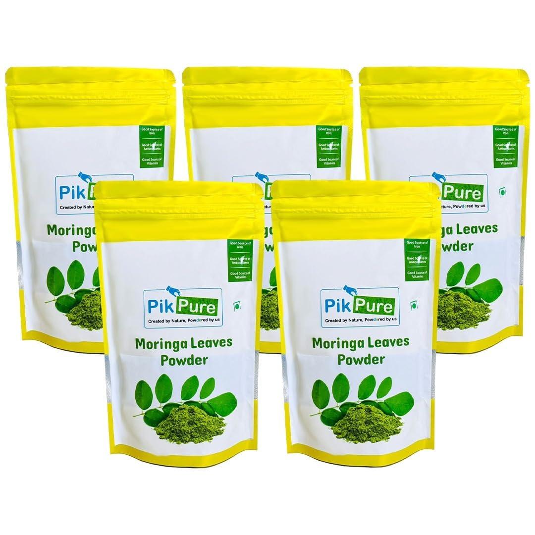 PikPure Pikpure Moringa Powder From Pure Moringa Leaves Detoxification And Natural Source Of Protein, Easy To Use, Powder (Pack Of 5 300 Gram Each)