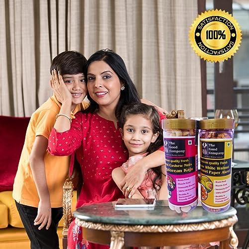 THE GOOD COMPANY Jammu Tawi Express WORLD FAMOUS KASHMIRI PAPER AKROT Giri & MANGALOREAN KAJU Combo Pack | Walnut Kernels & Cashews| 430gm | Pure Without Shell Walnut Kernels | Raw Akhroth Giri Dry fruit combo Pack|